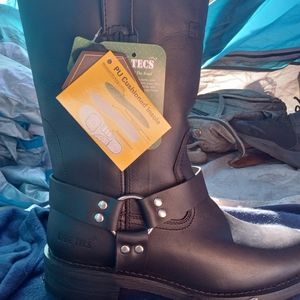 Mens steel toe genuine leather boots